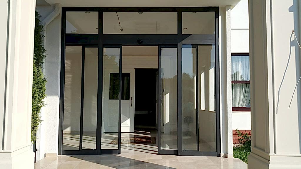 Otomatik açılır kapanır hastane avm ofis için fotoselli cam kapı